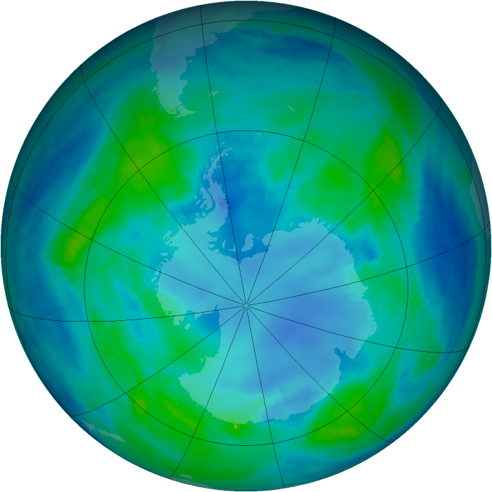 Antarctic ozone map for 20 April 2000